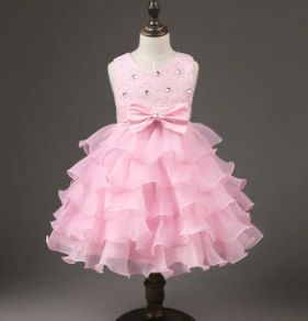 New Girls Wedding Bow Ball Gown Party Bridesmaid Formal Princess Dress size 4-5yrs