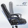 High-back ergonomic office swivel chair, executive seat with tilt function, PU leather gaming chair, supports up to 150kg(Black) Image 6