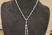 M&amp;S Faux Pearl Drop Necklace with Crystal Pendants