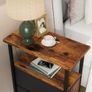 Narrow Side Table Set of 2, Slim Bedside Table with 2 Fabric Drawers, Nightstand for Small Spaces, Sofa Table Image 5