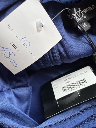Stunning Marc Angelo Navy Occasion dress size 10 New with tags