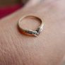 Vintage 9c Gold 375 Diamond Chevron Ring 1,5g Image 2