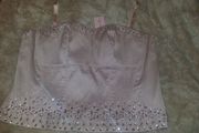 BNWT Simply Be embroidered plus size dusty pink corset size UK26 EU54 Postage included