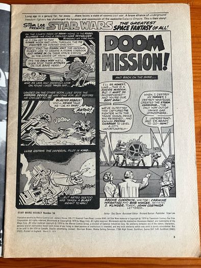 Comic: 'Star Wars Weekly' no. 56 / 1979