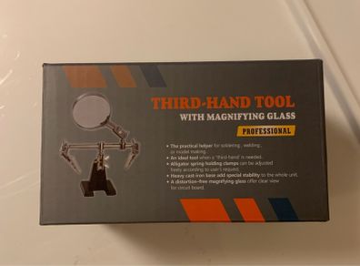 Helping hand with magnifying glass