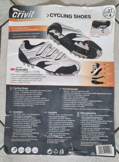 Crivic Cyling Shoes Size UK4 (EU37) & Set of Shimano SPD SM SH-56 Cleat Set. (Brand New Never used).