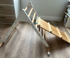 Wooden climbing frame