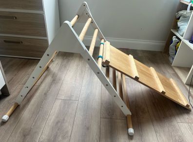 Wooden climbing frame