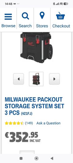 Milwaukee tool pack out tool box trolley.