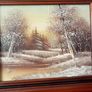 Signed Oil Painting Beautiful Winter Landscape Image 2