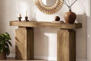 160 cm Long Console Table, Farmhouse Entrance Table Behind Couch, Wooden Foyer Table