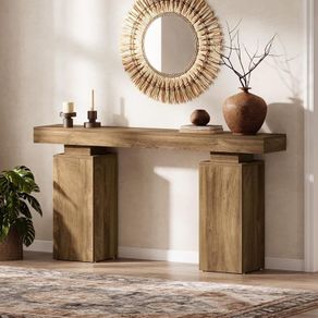 160 cm Long Console Table, Farmhouse Entrance Table Behind Couch, Wooden Foyer Table