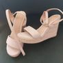 Cream suede wedge sandal Image 2