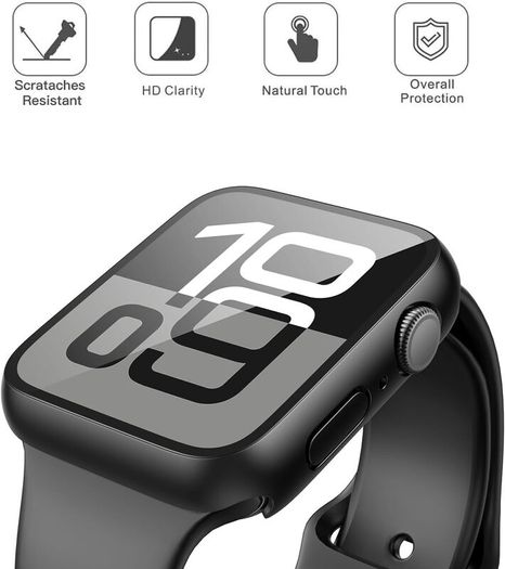 2 Pack Hard Protective Case Screen Protector Compatible with Apple Watch Series 11 Series 10 46mm, Anti-Drop Ultra-thin Full Coverage PC Cover for iWatch, 2 Black