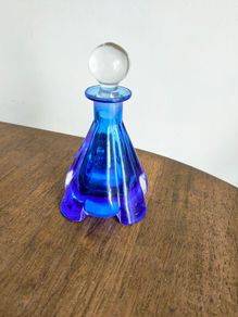 Vintage blue glass perfume bottle