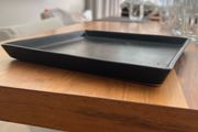 Black ceramic tray