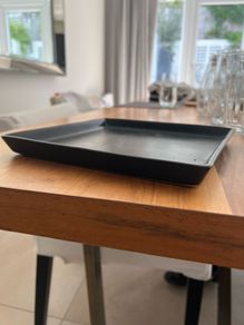 Black ceramic tray