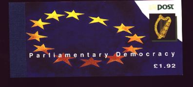 1994 Ireland Parliamentary Democracy Anniversaries Commemorative Stamps Booklet Mint Never Hinged  (MNH) inc. photos of panes. Hibernian HB47.