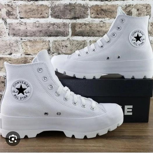 White chunky converse lugged