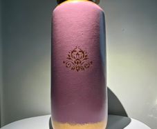 Vintage W Germany 505-41 Pottery Vase - Hand Painted - Pink Copper - Upcycled