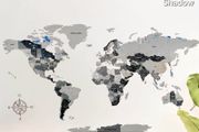 3D Premium Wooden World Map with Country Borders Country Names Capital Names US and Canada Borders and Names World Biggest City Names World Biggest Rivers World Biggest lakes World Main Roads 3D Map Effect