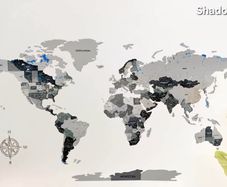 3D Premium Wooden World Map with Country Borders Country Names Capital Names US and Canada Borders and Names World Biggest City Names World Biggest Rivers World Biggest lakes World Main Roads 3D Map Effect