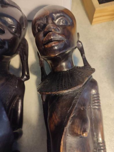 African male and female - wooden sculptures - wood carving - Africa - Ghana - second half of the 20th century