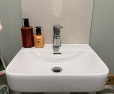 2x Wall Hung Bathroom Sinks with Taps 40 x 38cm