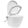 Wall Hung Rimless Toilet with Bidet Function Ceramic White Image 6