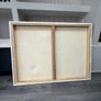 Large Abstract Canvas Painting (Earth Tones & Red) Image 4