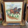 Large Vintage Farming Scene Picture Image 3