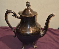 Silver Plated Floral Footed Teapot