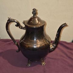 Silver Plated Floral Footed Teapot