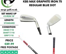 Ping G400 Crossover Utility #3 Iron 19 Degree / KBS Max Graphite Iron 75 Regular / Blue Dot