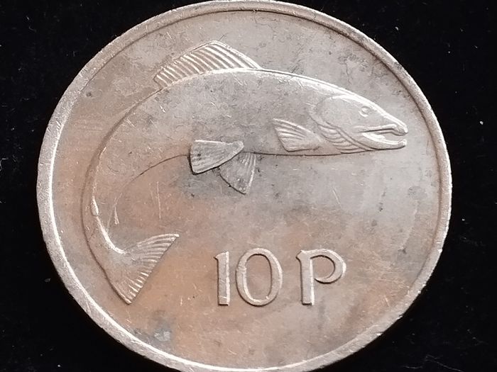 Ireland - 1980 - ERROR - 10 Pence - Salmon - AU - KM.23 - [2208]