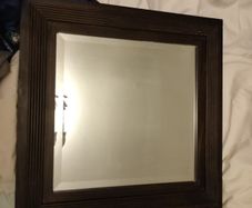 Mirror Dark wood bevelled