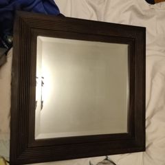 Mirror Dark wood bevelled