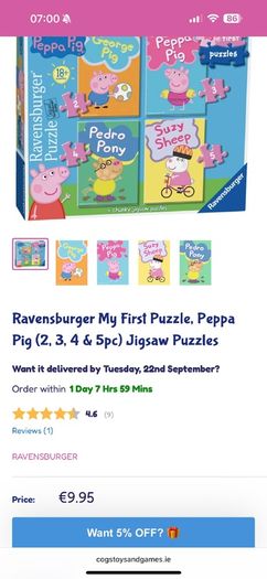 Peppa pig my first jigsaw