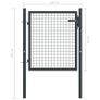 Mesh Garden Gate Galvanised Steel 100x125 cm Grey Image 5