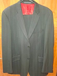 Remus Uomo Size 42" 2 piece black Pinstriped suit