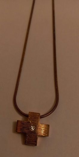 Gold Tone Cross Necklace