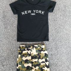 camo skirt and top