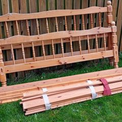 Double bed wooden bed frame