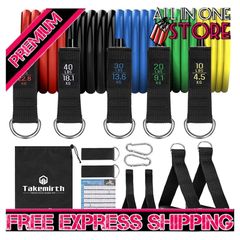 Resistance Bands Set Exercise Bands, Resistance Bands Set Men Home Workouts With 5 Fitness Tubes, 2 Foam Handles, 2 Ankle Straps, 2 Door Anchor (FREE SHIPPING)