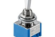 Miyama 3 Way Mini Toggle Switch, 2 Pole, (ON-ON) Nickel