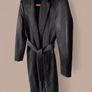 Zara Size S black faux leather Long trench coat with belt Image 3