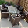 Garden Top glass table and x6 wicker chairs Image 3