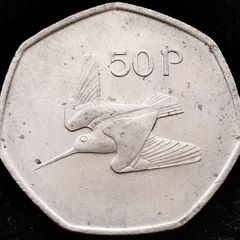 [#405] - Ireland 1977 | Irish 50p | Fifty Pence | KM.24 | High Grade