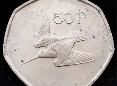 [#405] - Ireland 1977 | Irish 50p | Fifty Pence | KM.24 | High Grade