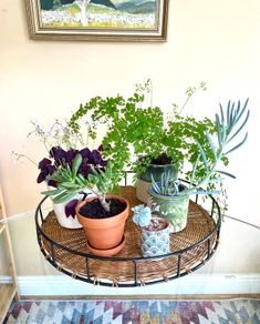 Vintage Wicker and Iron Large Tray, Home Decor Display